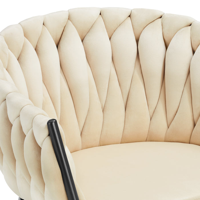 tectake® Set eetkamerstoelen Astano fluweel, knoopdesign - Set van 2