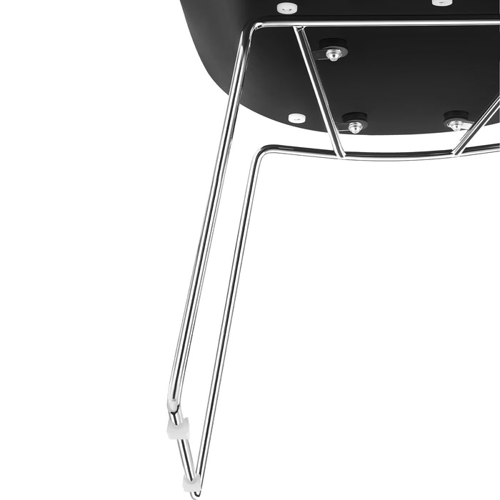 tectake® Kunststof eetkamerstoel Logart, gestoffeerd - Set van 6