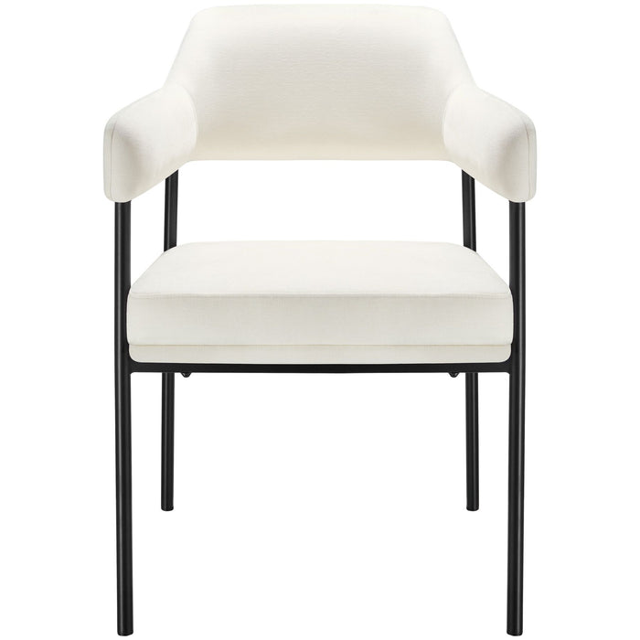 tectake® Eetkamerstoel Doé, gestoffeerd, stalen poten - Set van 4