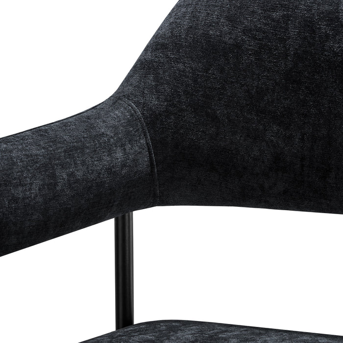 tectake® Eetkamerstoel Doé, gestoffeerd, stalen poten - Set van 2