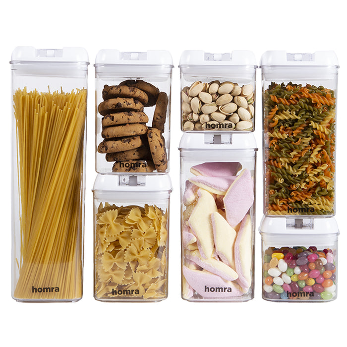 Homra Freshbox Wit - set van 7 voorraadpotten