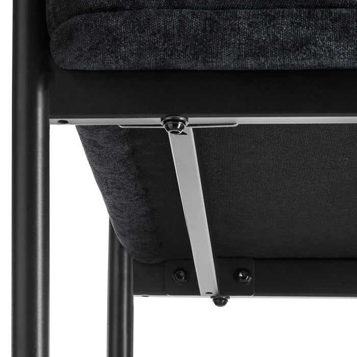 tectake® Eetkamerstoel Doé, gestoffeerd, stalen poten - Set van 2