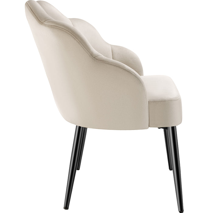 tectake® Cocktail stoel Hellen, gestoffeerd met fluwelen bekleding