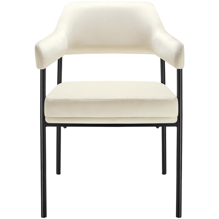 tectake® Eetkamerstoel Doé, gestoffeerd, stalen poten - Set van 2