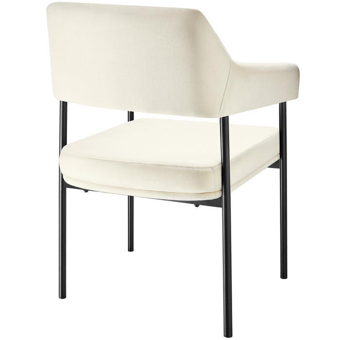 tectake® Eetkamerstoel Doé, gestoffeerd, stalen poten - Set van 2