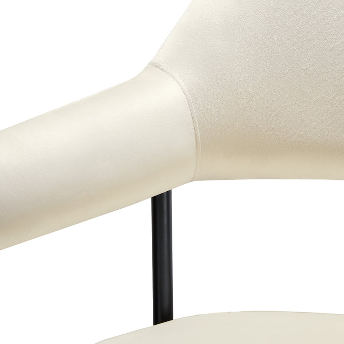 tectake® Eetkamerstoel Doé, gestoffeerd, stalen poten - Set van 2