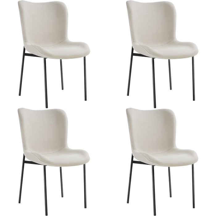 tectake® Gestoffeerde stoel Tessa - Set van 4