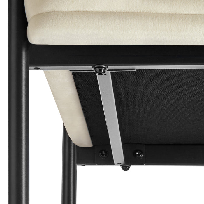 tectake® Eetkamerstoel Doé, gestoffeerd, stalen poten - Set van 2