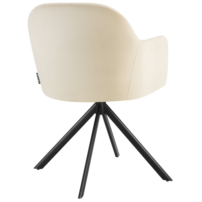 tectake® Lona fluwelen draaistoel met dikke vulling - Set van 2