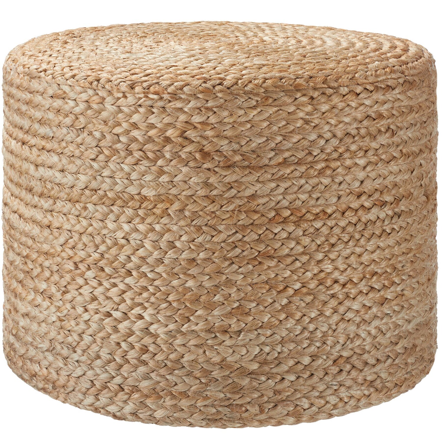 tectake® Handgemaakte poef Banno Cylinder van jute rond, boho-stijl