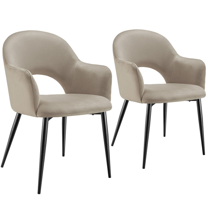 tectake® Eetkamerstoel Sachel, fluweellook, gestoffeerd, 120 kg