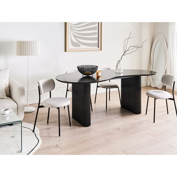 Beliani - PEERY - Ronde eettafel - Zwart - 198 x 93 cm - Hout