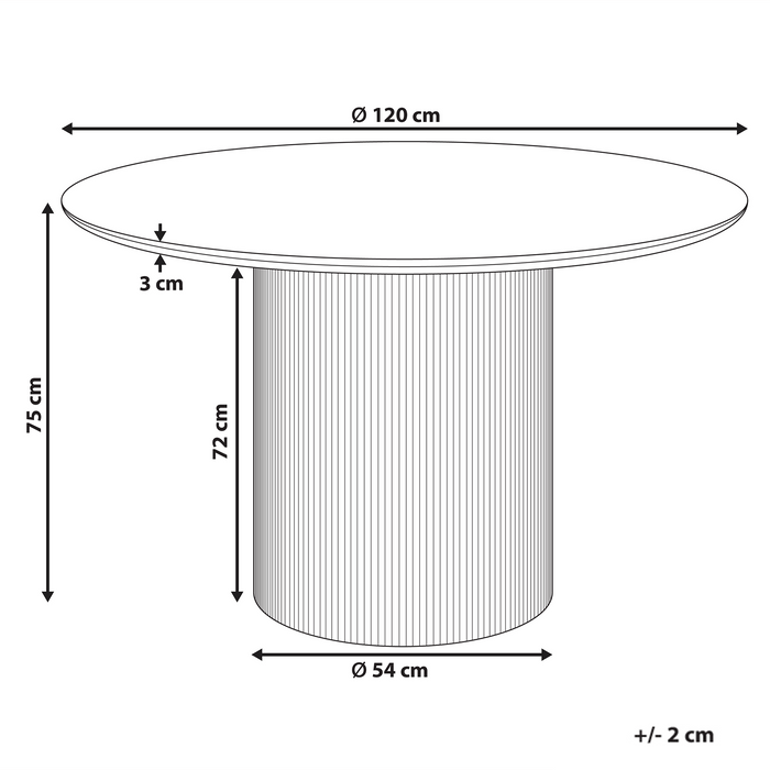 Beliani - NEWELL - Ronde eettafel - Lichtbeige - 120 cm - Hout