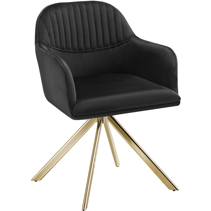 tectake® Lona fluwelen draaistoel met dikke vulling - Set van 2