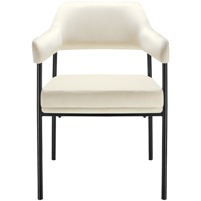 tectake® Eetkamerstoel Doé, gestoffeerd, stalen poten - Set van 4