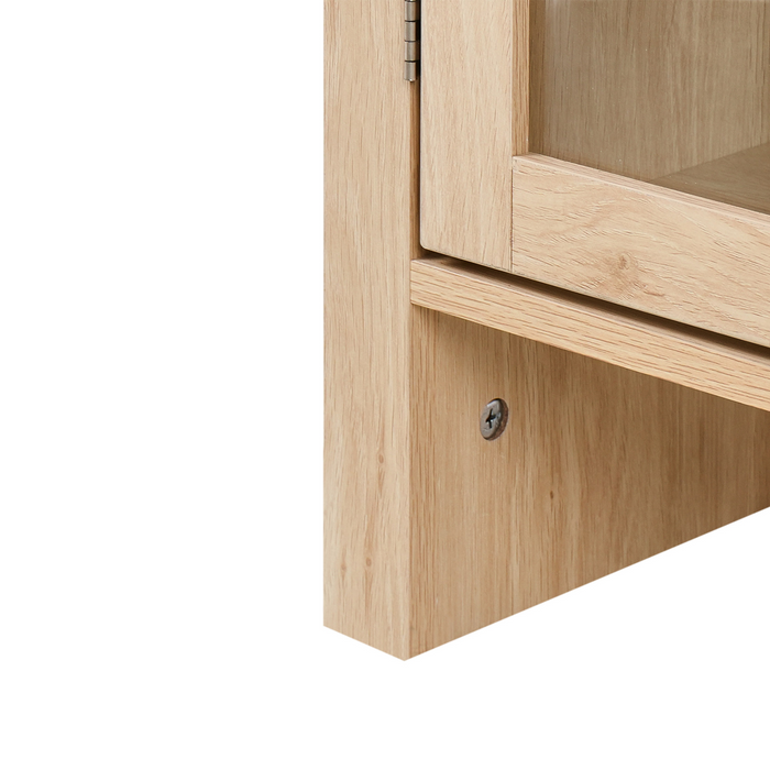 Beliani - GLENWOOD - Glazen vitrinekast - Lichtbruin - Vezelplaat