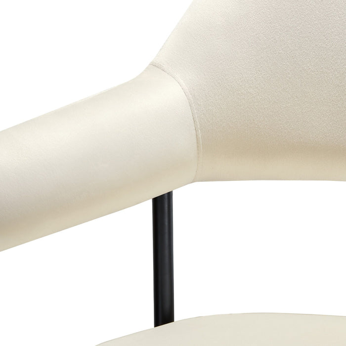 tectake® Eetkamerstoel Doé, gestoffeerd, stalen poten - Set van 4