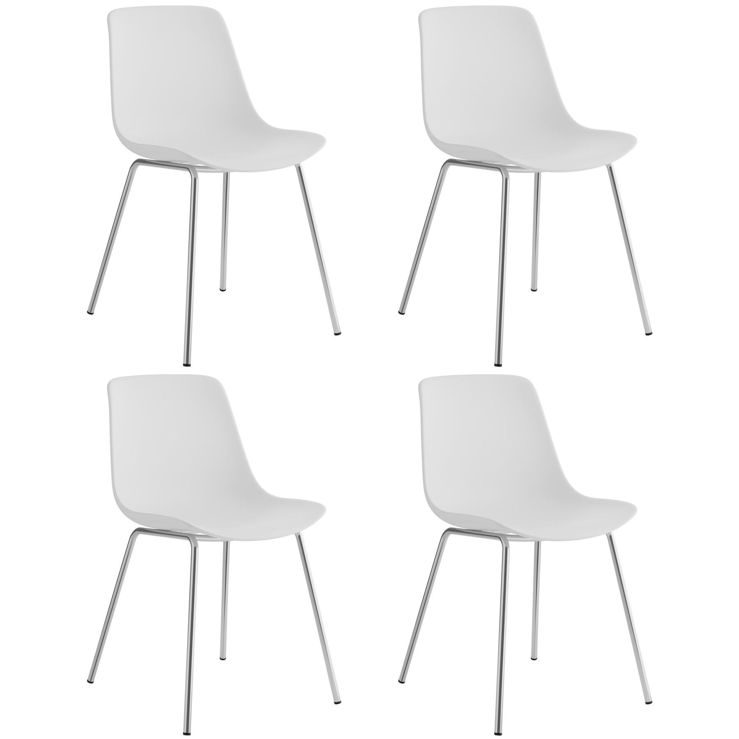 tectake® Kunststofstoelen Mave, ergonomisch, 120 kg - Set van 4