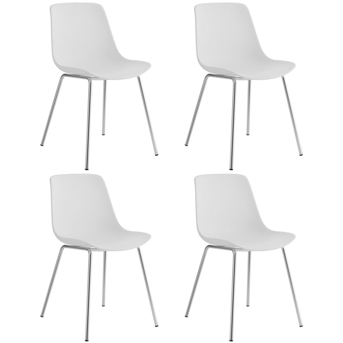 tectake® Kunststofstoelen Mave, ergonomisch, 120 kg - Set van 4