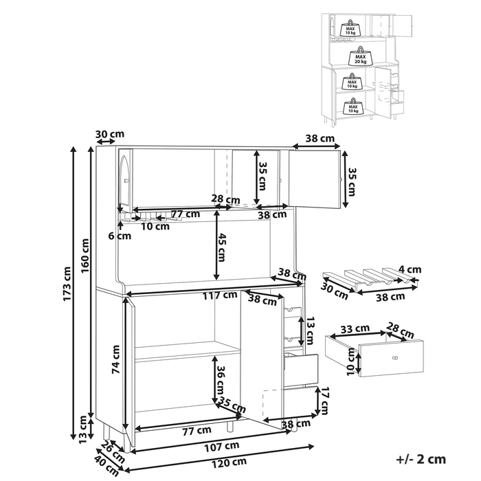 Beliani - CAMPBELLTON - Lichtbruin - Lichtbruin - Vezelplaat