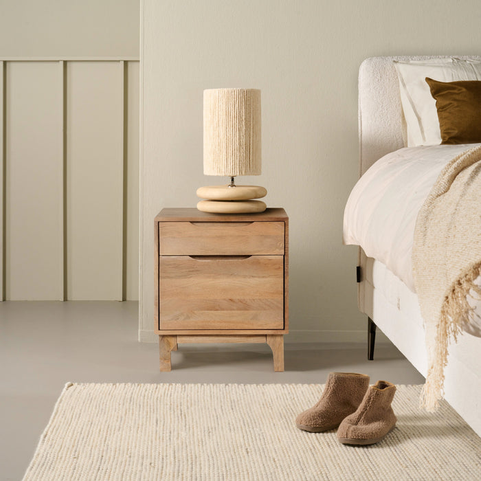 Nachtkastje Flores Hout - Mango|Hout - Naturel|Bruin Hout