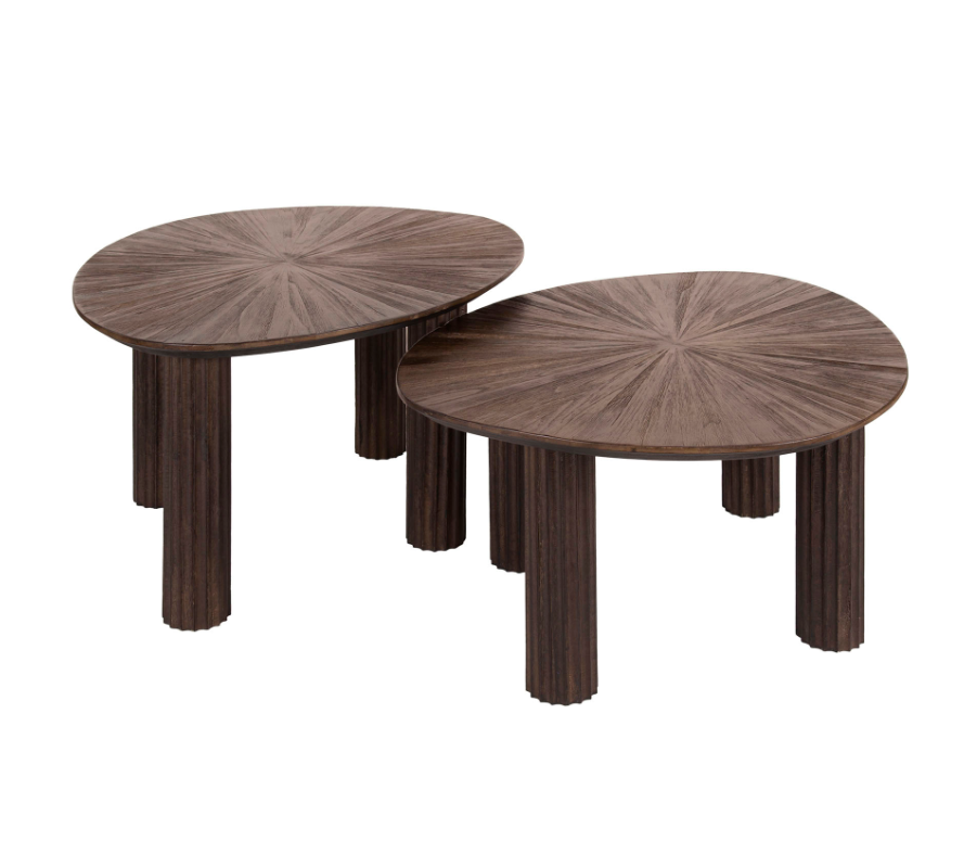 AnLi Style Salontafel Maya Teak driehoekig set|2