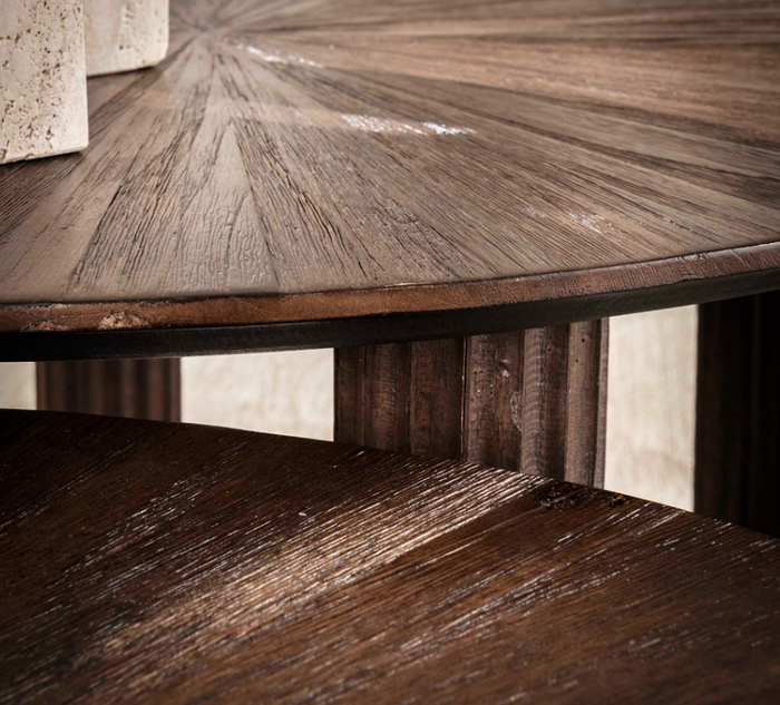 AnLi Style Salontafel Maya Teak driehoekig set|2