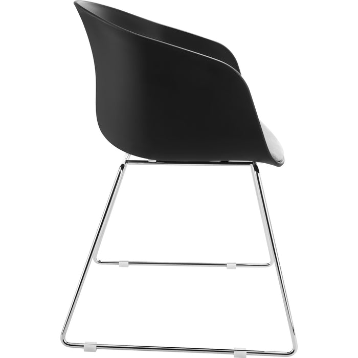 tectake® Kunststof eetkamerstoel Logart, gestoffeerd - Set van 2