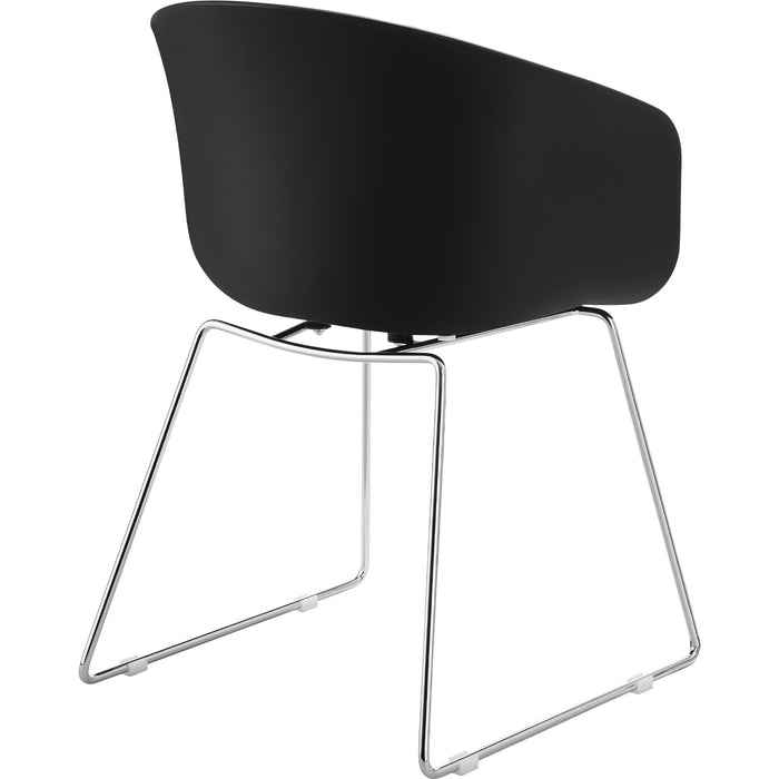 tectake® Kunststof eetkamerstoel Logart, gestoffeerd - Set van 2