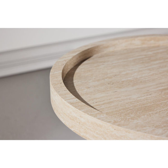 Svea - Bjørn ronde bijzettafel - ø60 cm - travertinlook