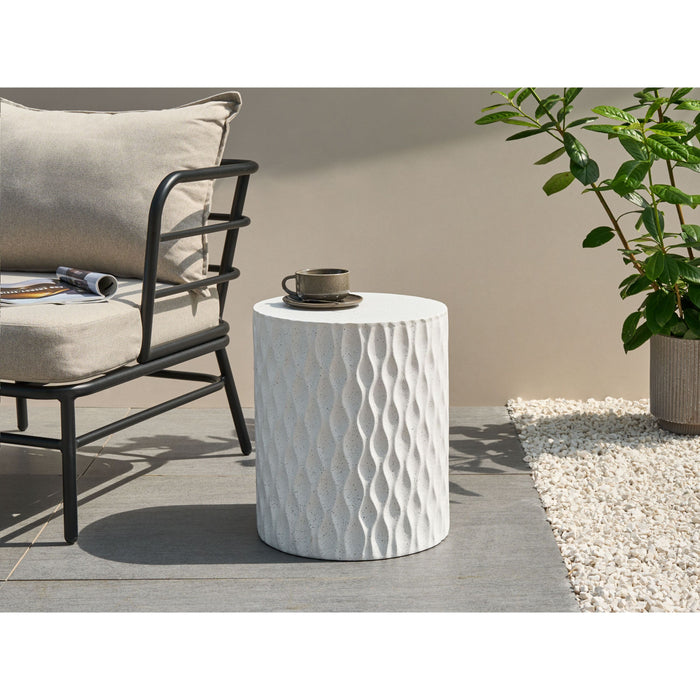 Beliani - ANTELAO - Bijzettafel - Wit - Lichtbeton MgO