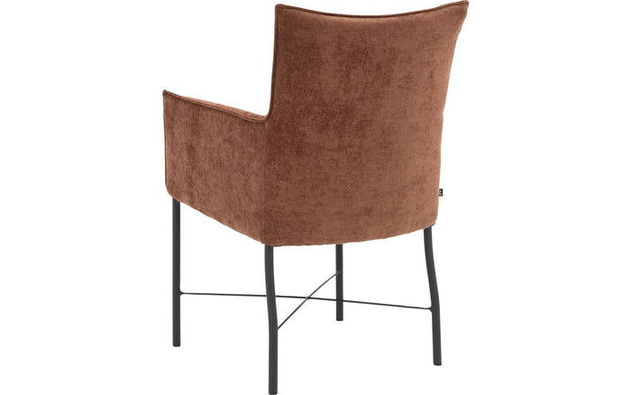 Goossens  Eetkamerstoel Erik -  Textiel met armleuning