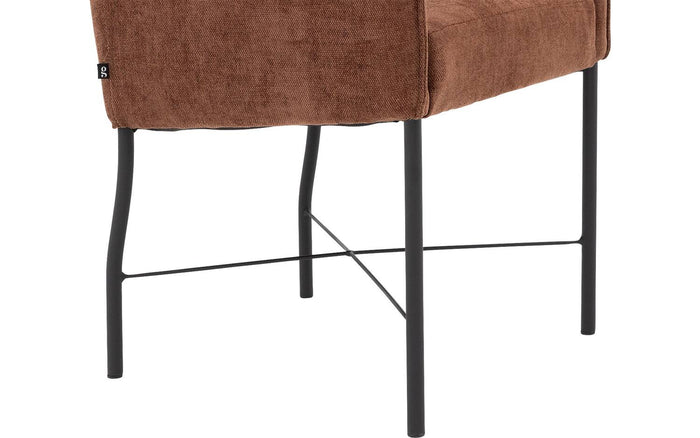 Goossens  Eetkamerstoel Erik -  Textiel met armleuning