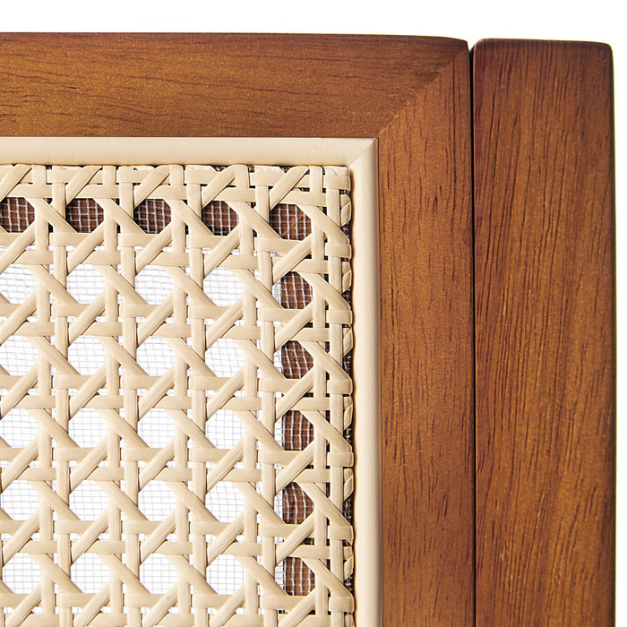 tectake® Houten stoel Lizzy met Weens vlechtwerk in boho-stijl