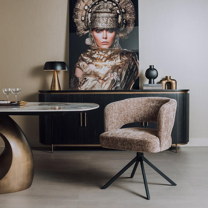 Tower living Mura armchair swivel 360?- fabric Haga 39 cappuccino