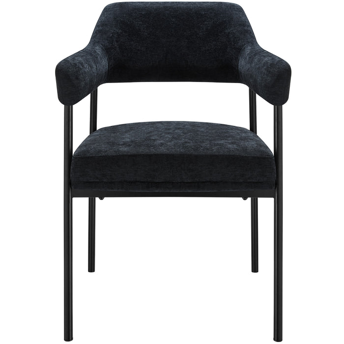 tectake® Eetkamerstoel Doé, gestoffeerd, stalen poten - Set van 2