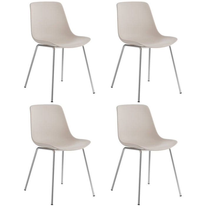 tectake® Kunststofstoelen Mave, ergonomisch, 120 kg - Set van 4