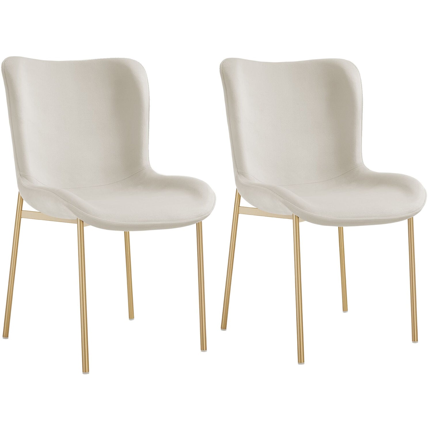 tectake® Gestoffeerde stoel Tessa - Set van 2