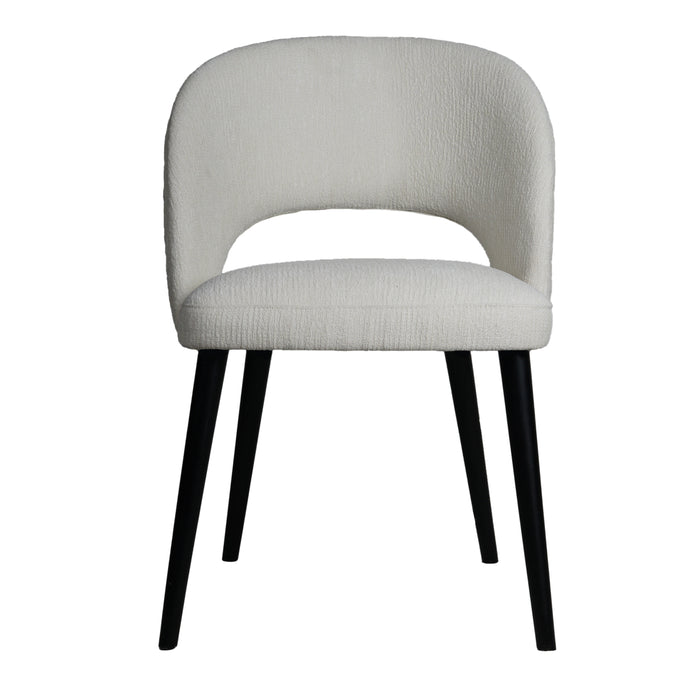 PTMD Abierto White Nanci Fabric Dining Chair