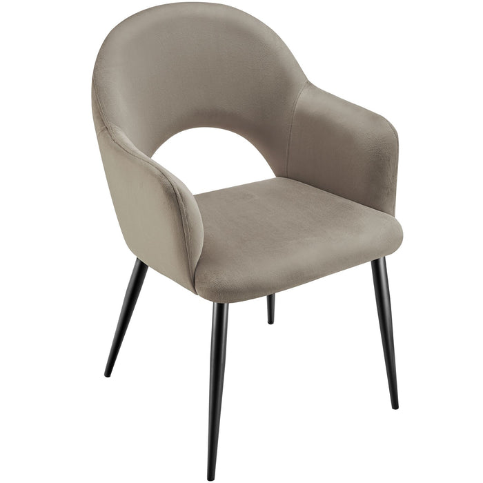 tectake® Eetkamerstoel Sachel, fluweellook, gestoffeerd, 120 kg