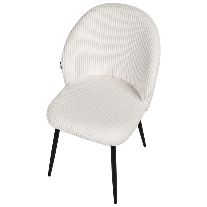 Beliani - ELOY - Eetkamerstoel set van 2 - Gebroken wit - Corduroy