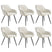 tectake® Eetkamerstoel Marilyn, koordlook, gestoffeerd - Set van 6