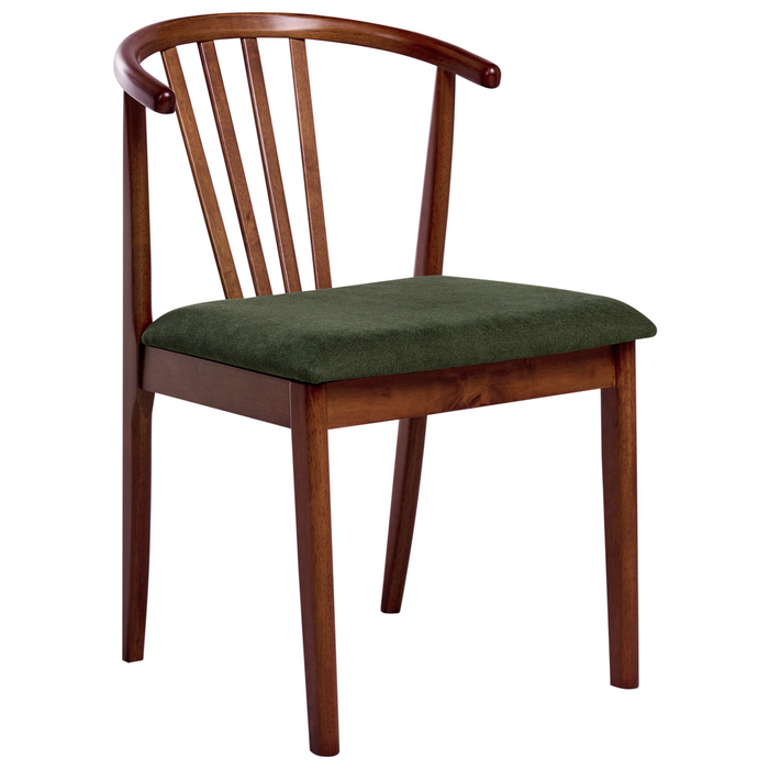 Beliani-CRAIG-Eetkamerstoel set van 2-Donkerhout|Groen- Rubberhout