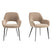 Eetkamerstoelen set van 2 met armleuning - Levi - Taupe - Stof