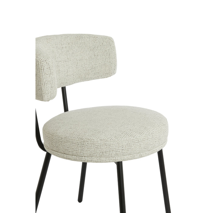 Light&living Eetkamerstoel 57x55x77 cm HARVIE crème+mat zwart