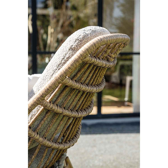 Castello lounge fauteuil - light teak look - natural rotan-merino sand