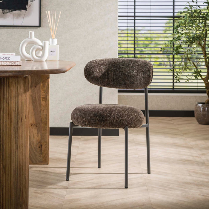 AnLi Style Stoel Round Cargo bruin - set van 2