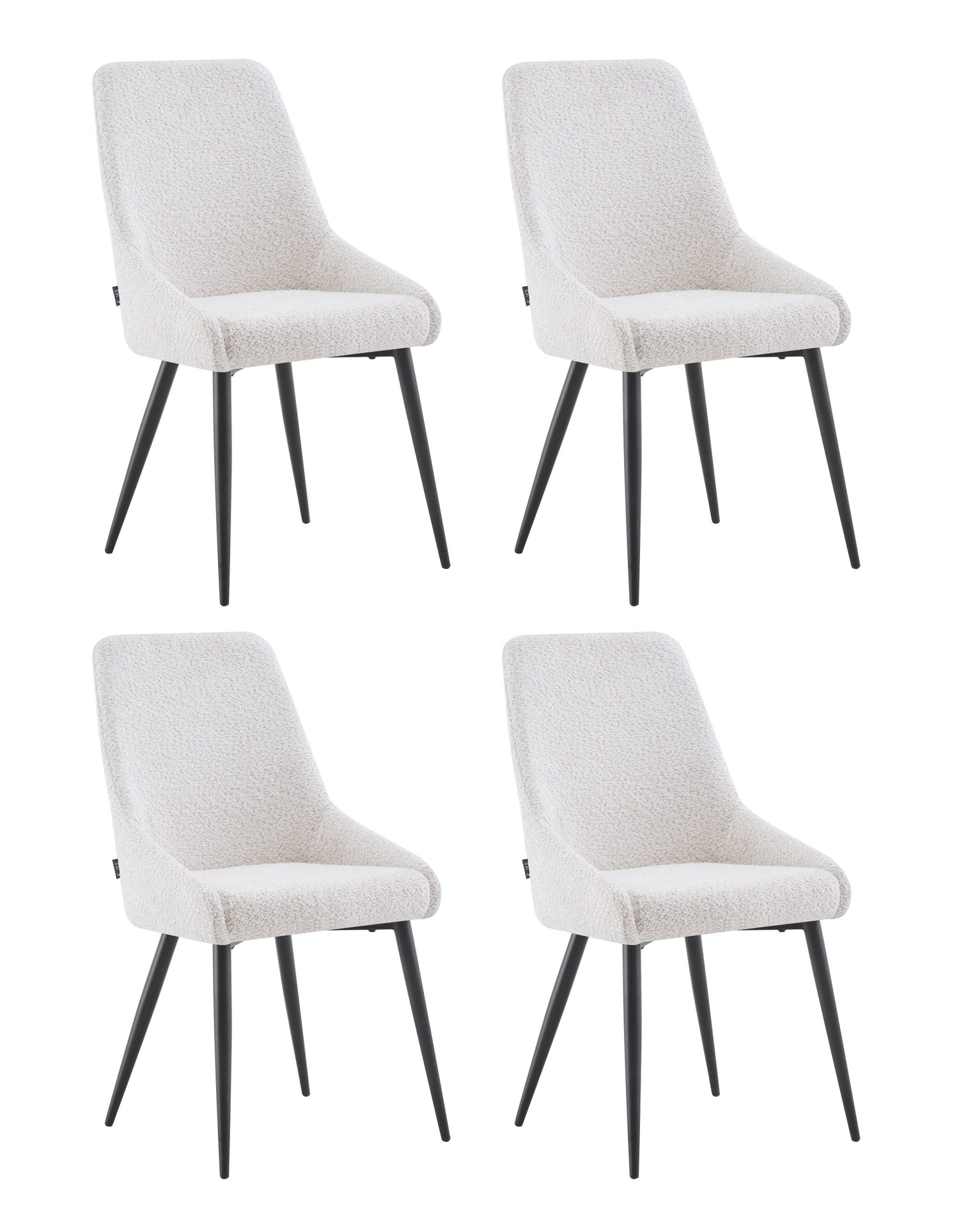 Eetkamerstoelen set van 4 Oscar Beige Boucle