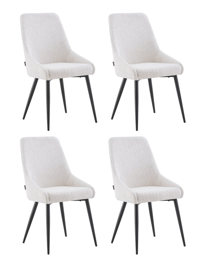 Eetkamerstoelen set van 4 Oscar Beige Boucle
