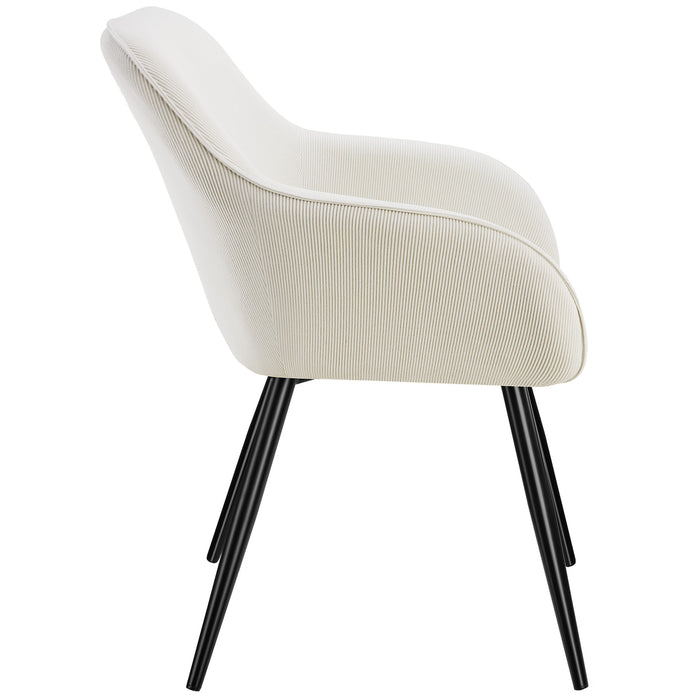 tectake® Eetkamerstoel Marilyn, koordlook, gestoffeerdper stuk